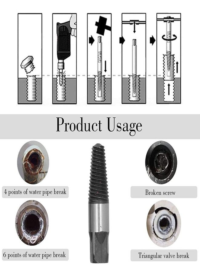 H9 "H9 High Carbon Steel 8-Piece Damaged Bolt & Stud Remover Set � Easy Out Drill Bits for Pipe Extraction" - Image 5